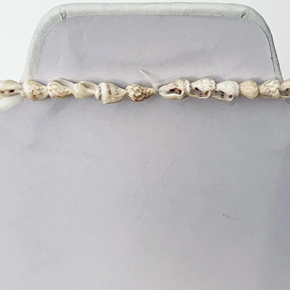Vintage Gorgeous Ivory white Natural Seashell Sea Shell 17” Drop Long Necklace